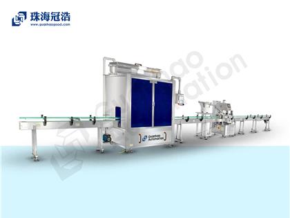 自動16頭醫(yī)用鹽水防腐灌裝、旋蓋生產(chǎn)線